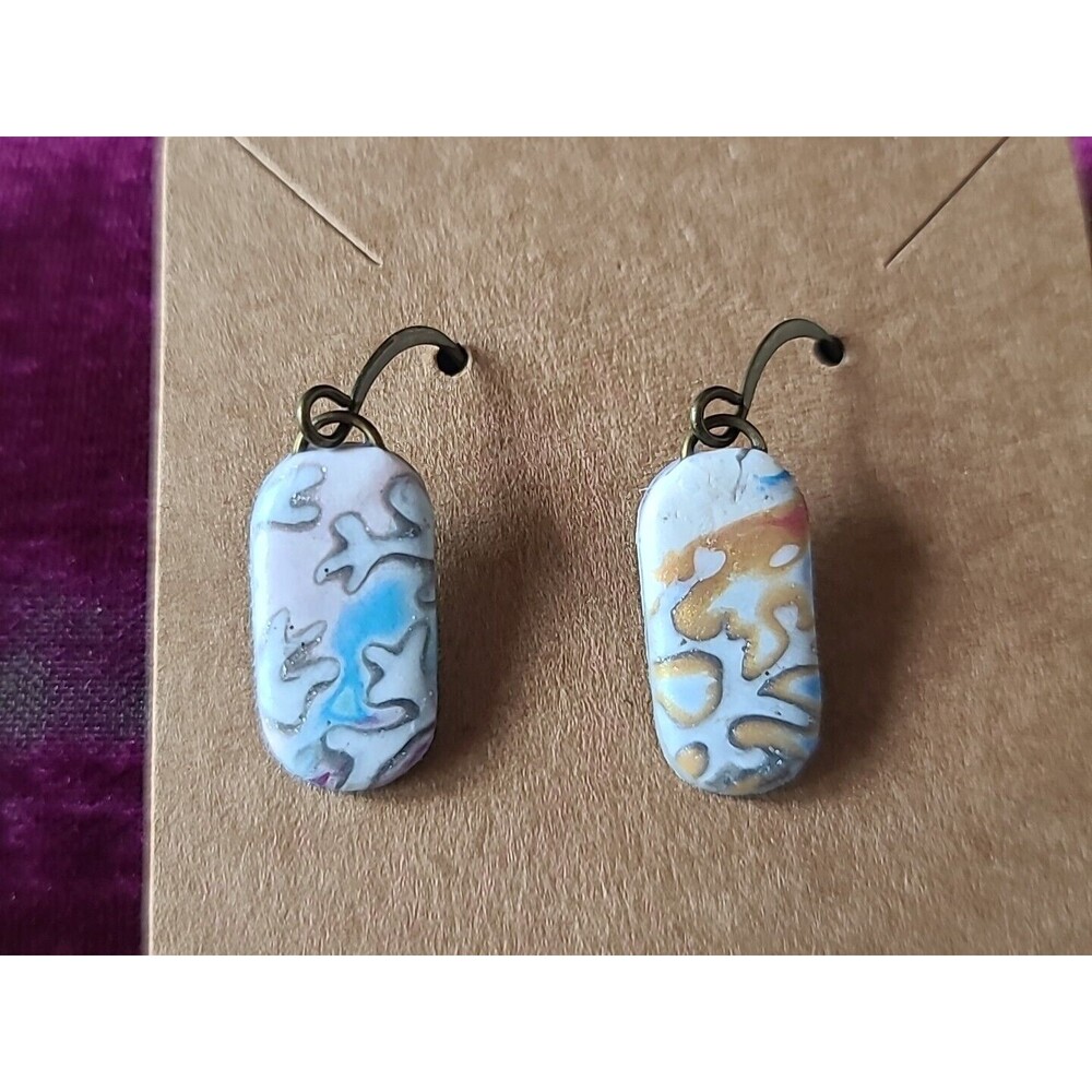 Polymer Clay Dangling Pierced Earrings New